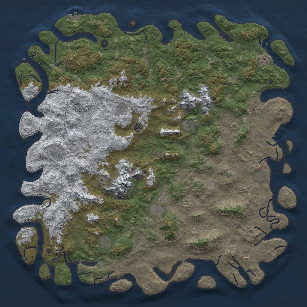 Rust Map: Procedural Map, Size: 6000, Seed: 12900, 20 Monuments