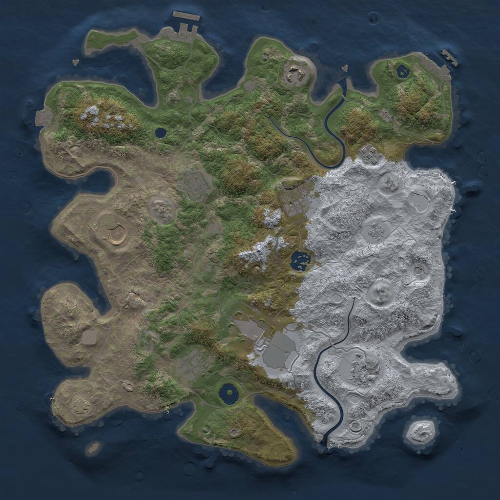 Rust Map: Procedural Map, Size: 3750, Seed: 392511, 15 Monuments