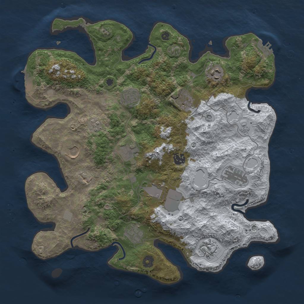 Rust Map: Procedural Map, Size: 3750, Seed: 392511, 20 Monuments