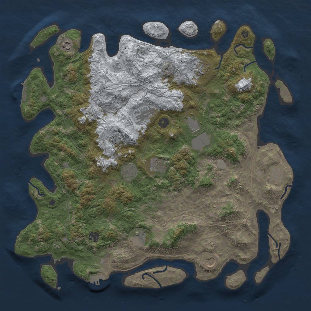 Rust Map: Procedural Map, Size: 4500, Seed: 84082, 20 Monuments