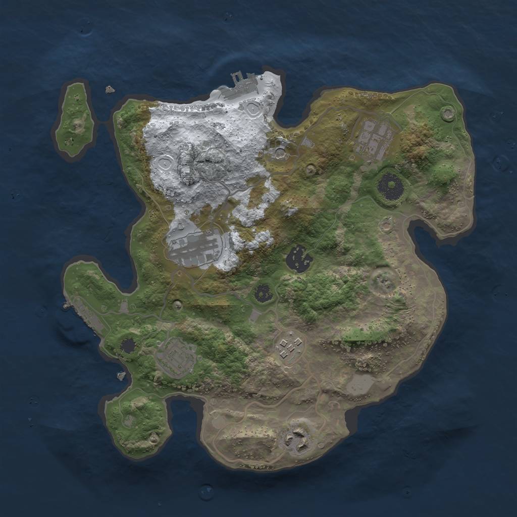 Rust Map: Procedural Map, Size: 3000, Seed: 890213, 14 Monuments