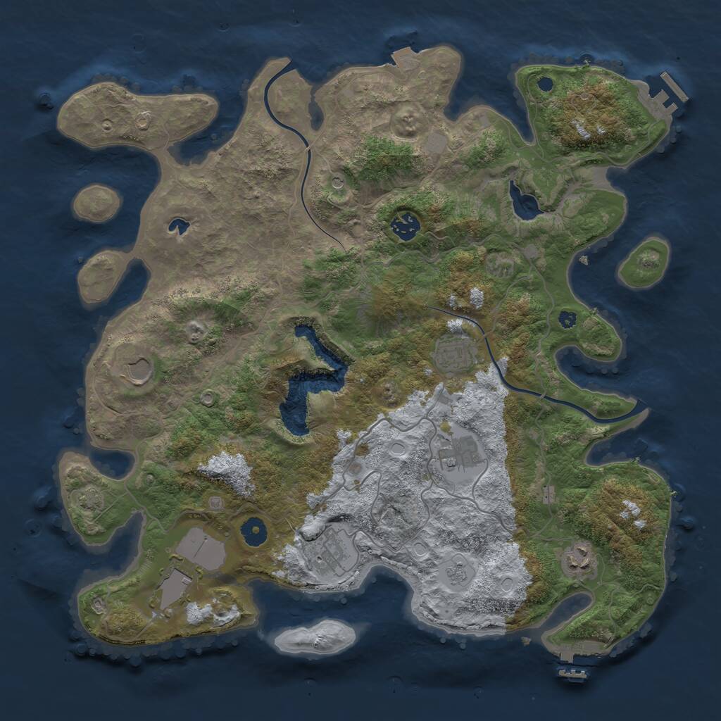 Rust Map: Procedural Map, Size: 4000, Seed: 779705, 13 Monuments