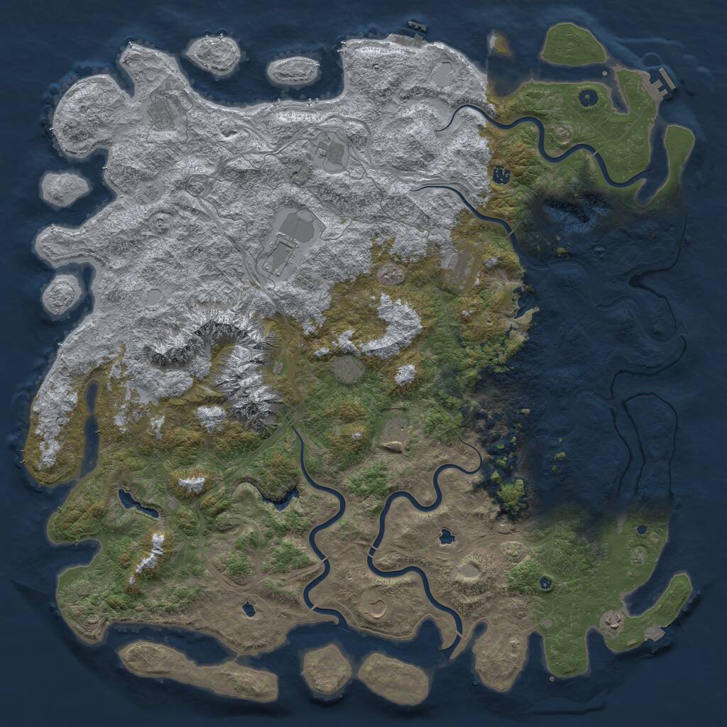 Rust Map: Procedural Map, Size: 6000, Seed: 1973046982, 17 Monuments