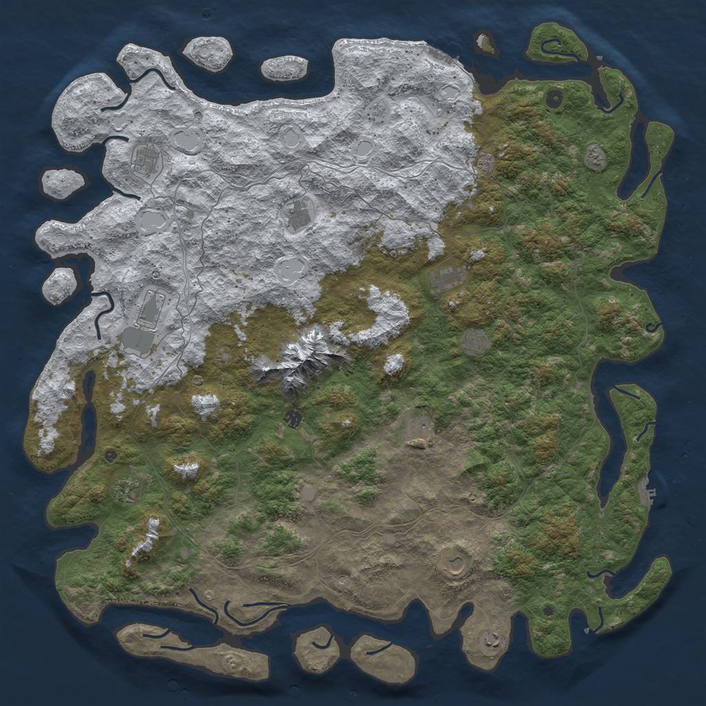 Rust Map: Procedural Map, Size: 6000, Seed: 1973046982, 20 Monuments