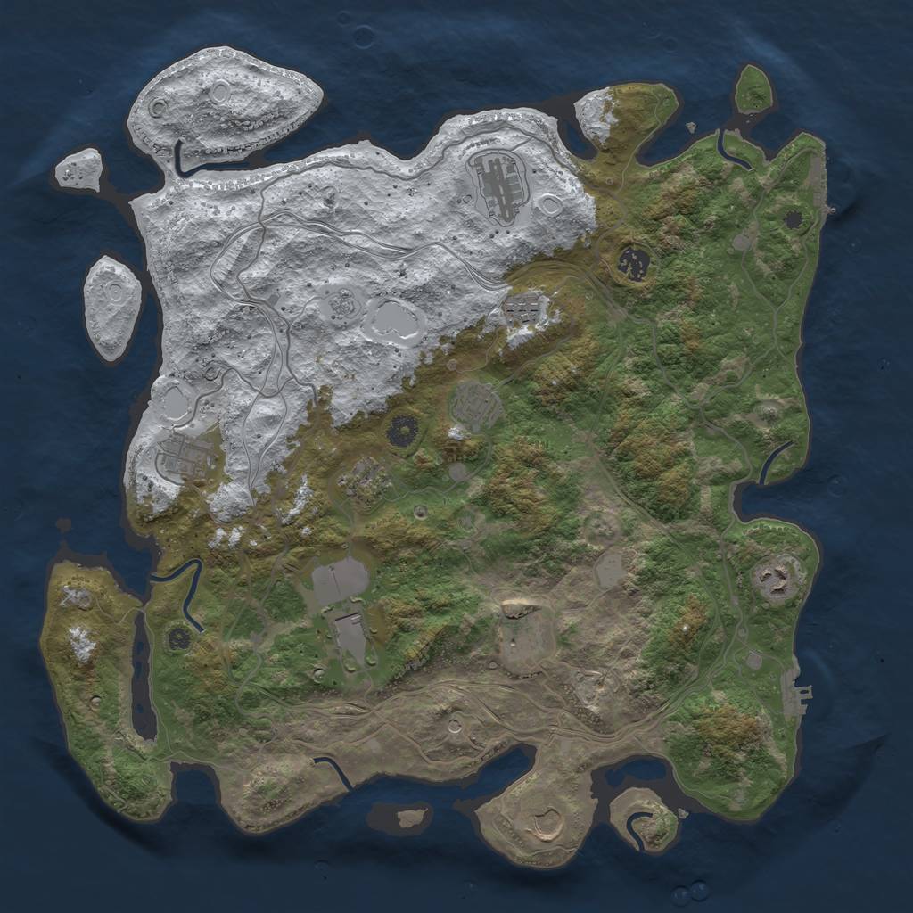 Rust Map: Procedural Map, Size: 4250, Seed: 206943, 19 Monuments