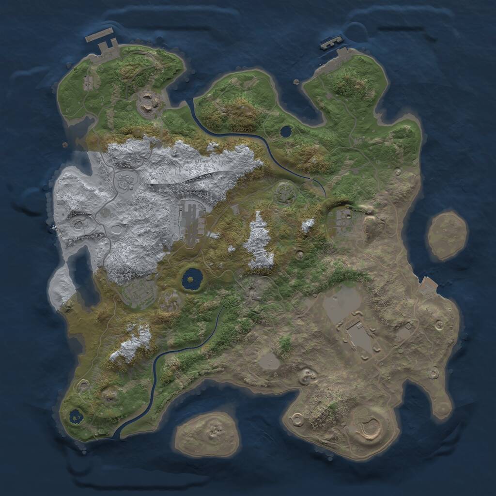 Rust Map: Procedural Map, Size: 3500, Seed: 582701545, 12 Monuments