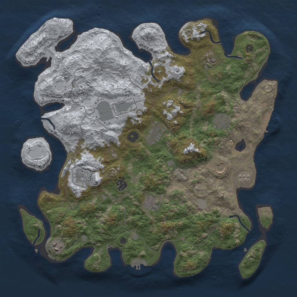 Rust Map: Procedural Map, Size: 4100, Seed: 930684, 19 Monuments