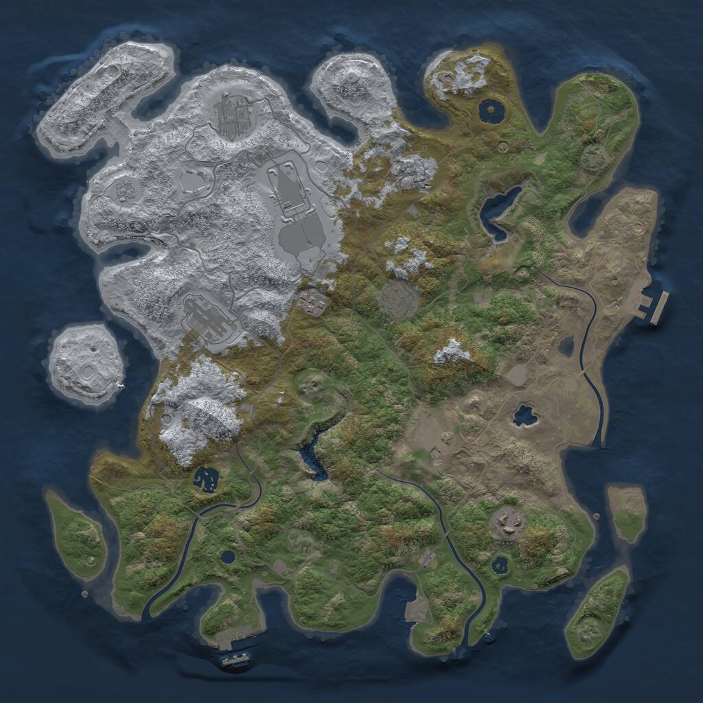 Rust Map: Procedural Map, Size: 4100, Seed: 930684, 15 Monuments