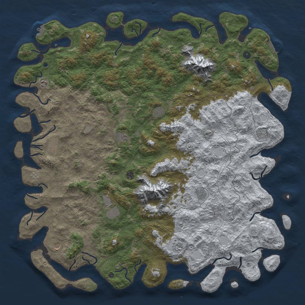 Rust Map: Procedural Map, Size: 6000, Seed: 111732511, 20 Monuments