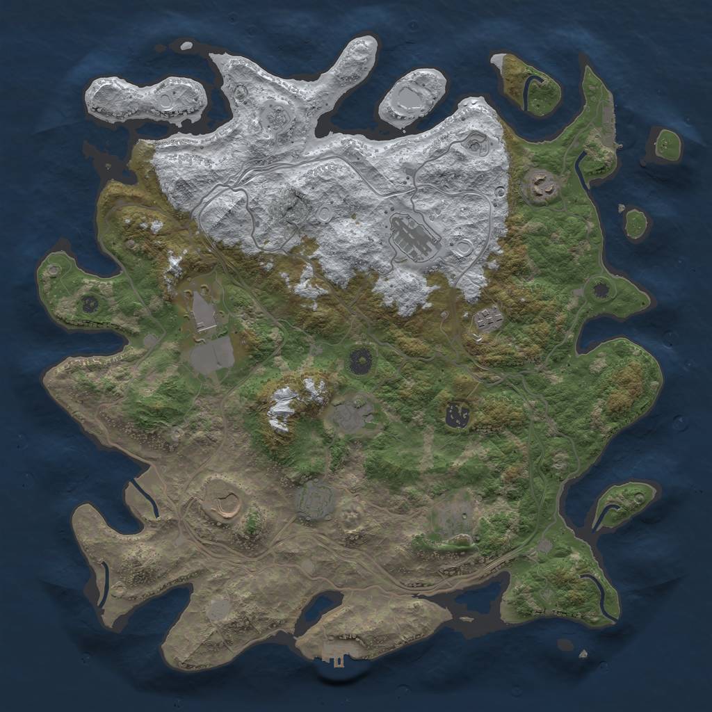 Rust Map: Procedural Map, Size: 4250, Seed: 20894, 18 Monuments