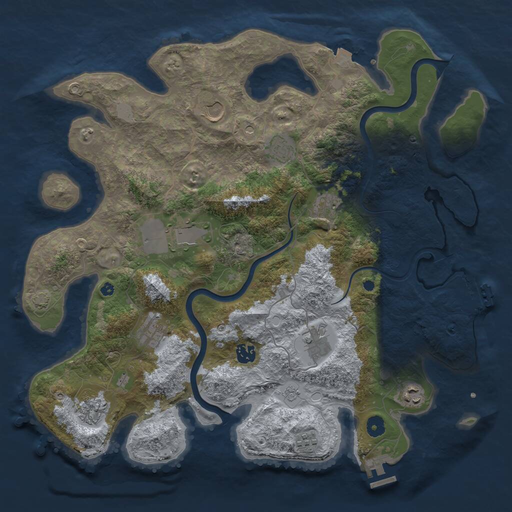 Rust Map: Procedural Map, Size: 3850, Seed: 1611196536, 16 Monuments
