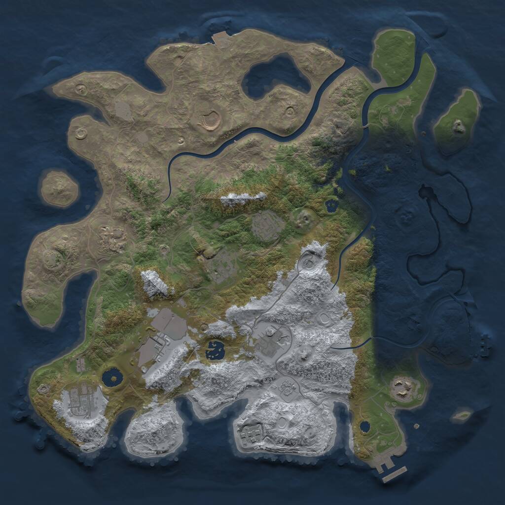 Rust Map: Procedural Map, Size: 3850, Seed: 1611196536, 16 Monuments