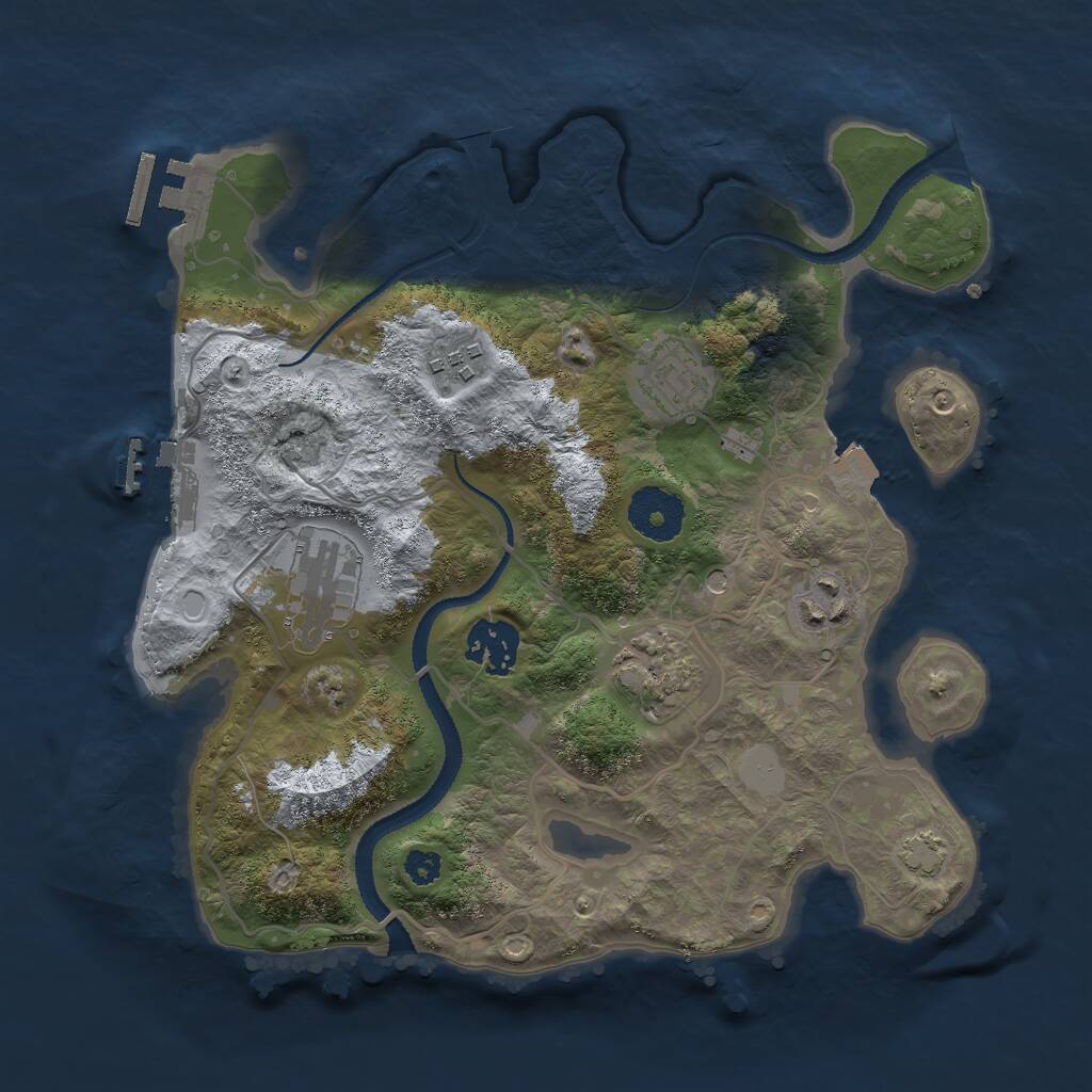 Rust Map: Procedural Map, Size: 3000, Seed: 458, 11 Monuments