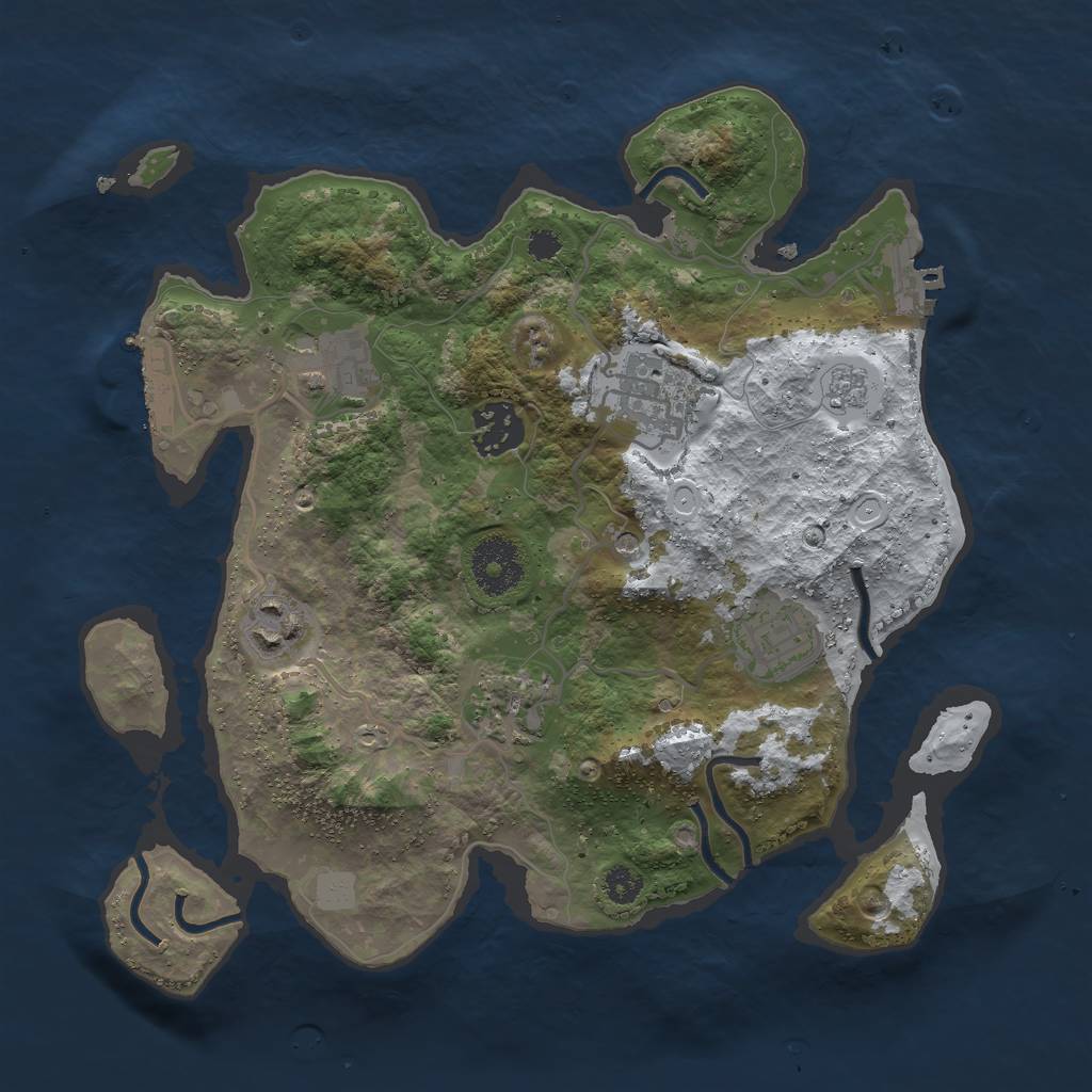 Rust Map: Procedural Map, Size: 3000, Seed: 639035913, 15 Monuments