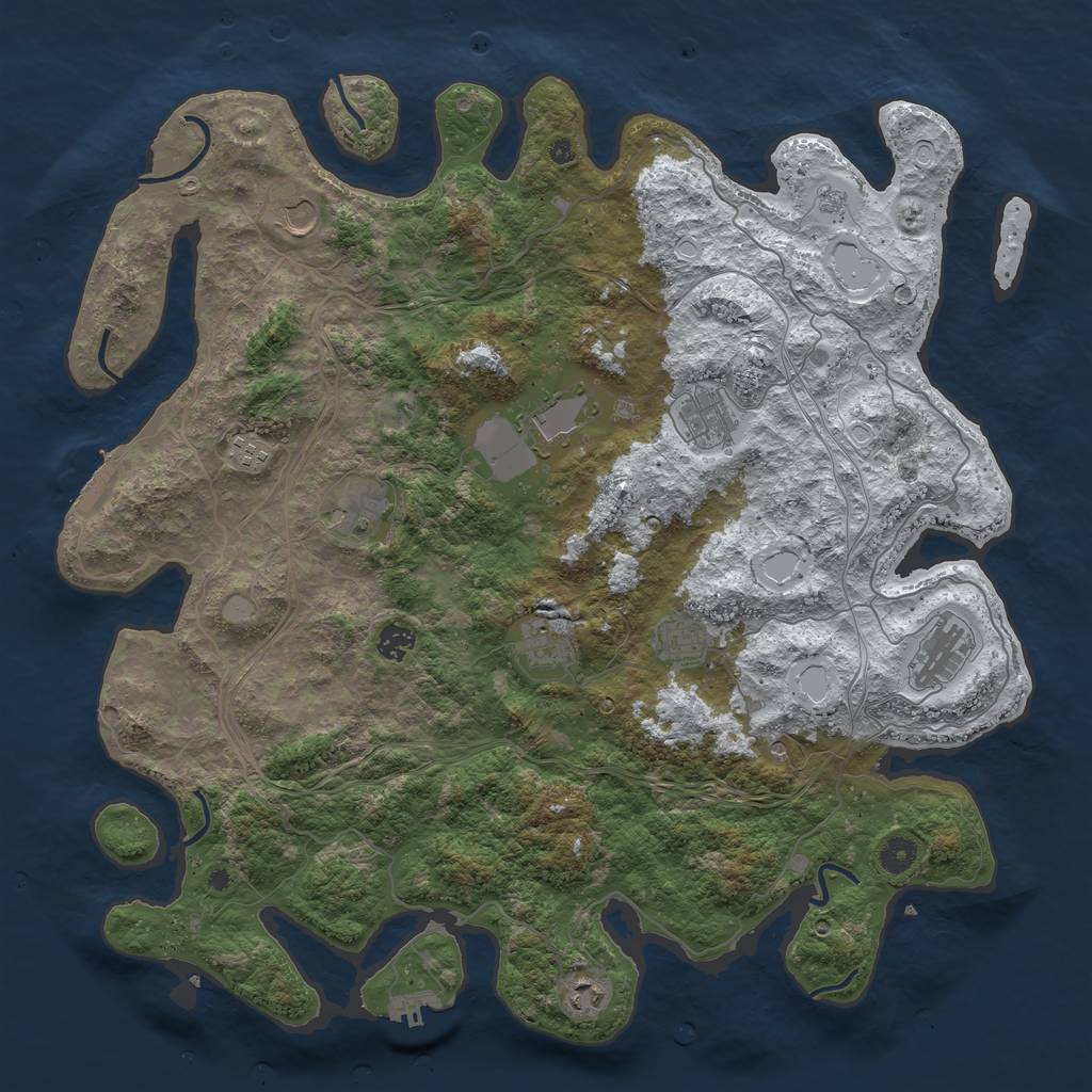 Rust Map: Procedural Map, Size: 4500, Seed: 611107978, 19 Monuments