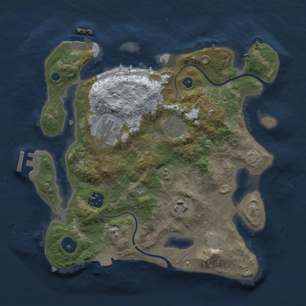 Rust Map: Procedural Map, Size: 3000, Seed: 620898965, 9 Monuments