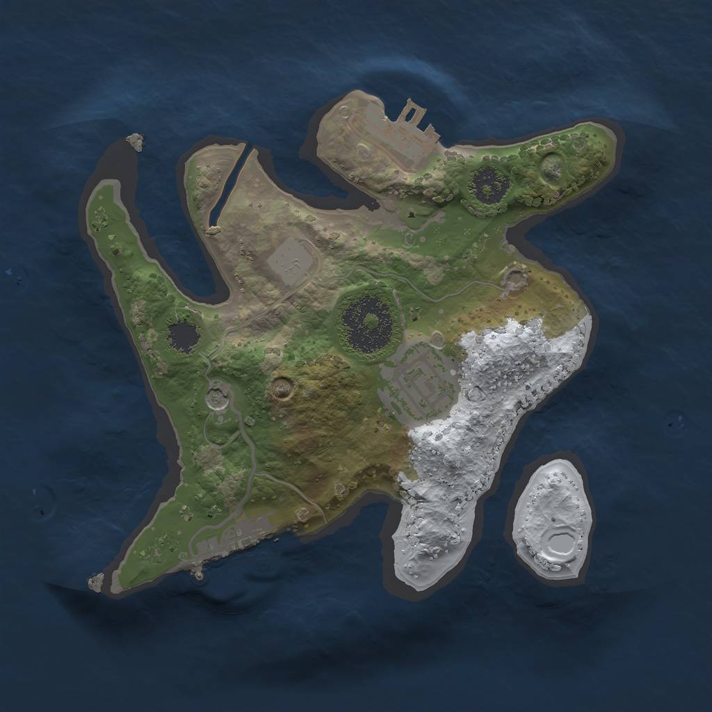 Rust Map: Procedural Map, Size: 2000, Seed: 2050605893, 9 Monuments