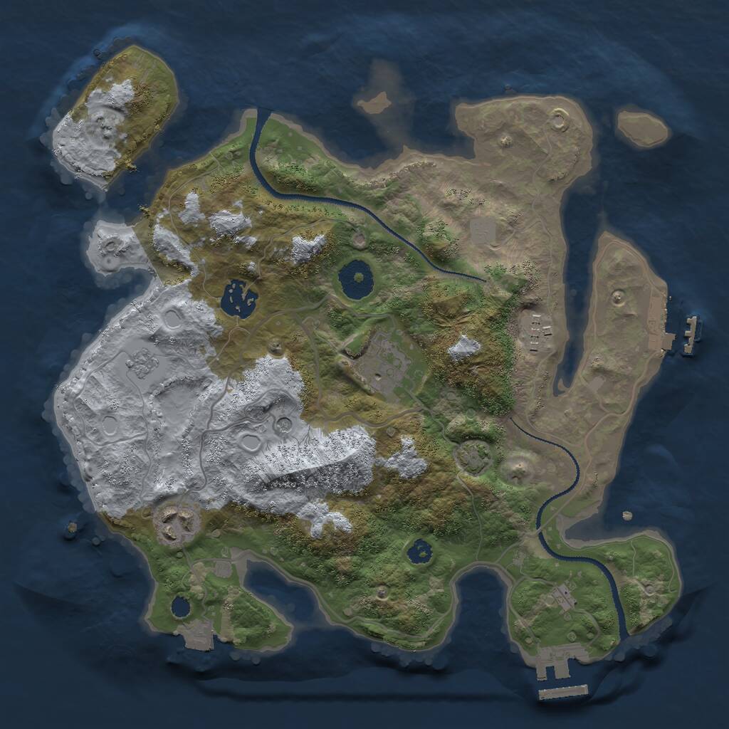 Rust Map: Procedural Map, Size: 3000, Seed: 248991883, 10 Monuments