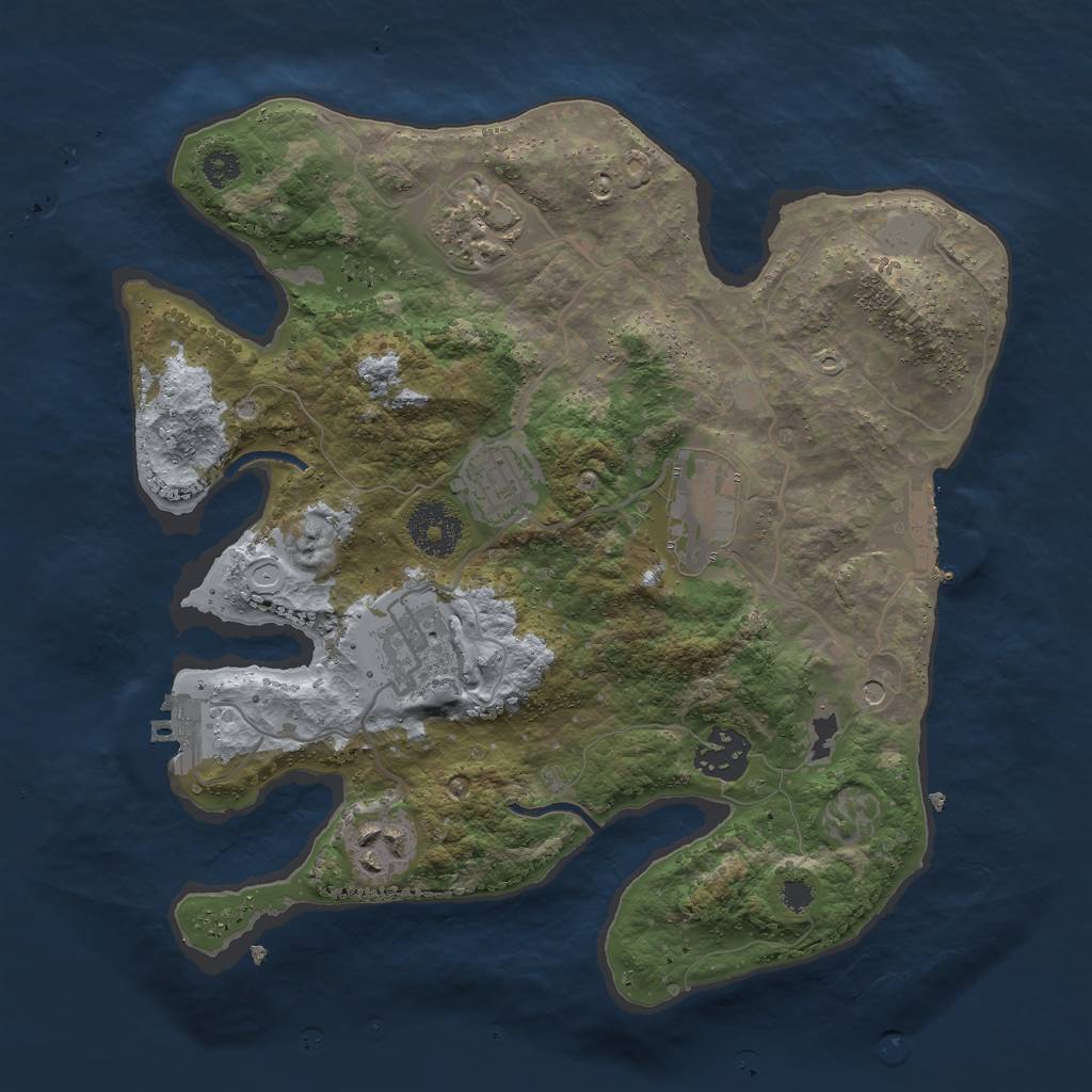 Rust Map: Procedural Map, Size: 3000, Seed: 110621, 14 Monuments