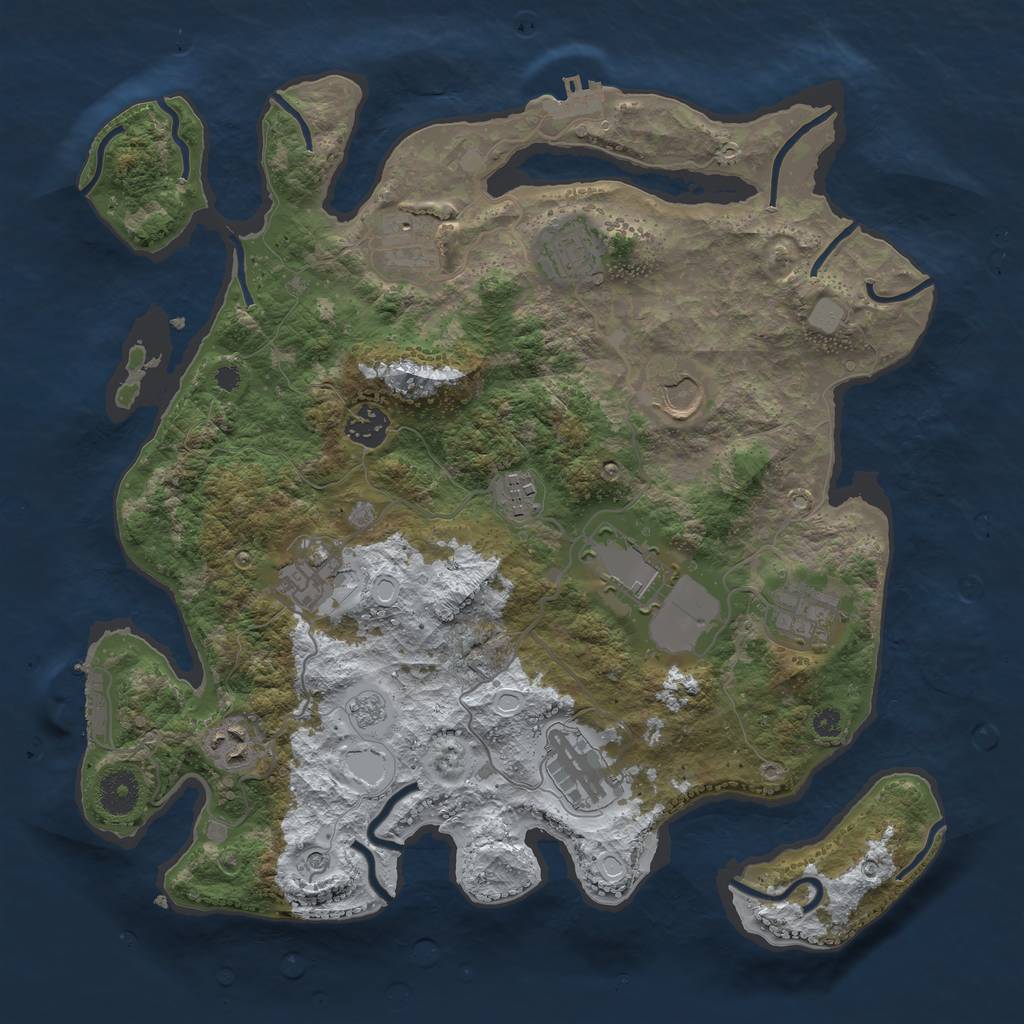Rust Map: Procedural Map, Size: 3650, Seed: 314311, 19 Monuments