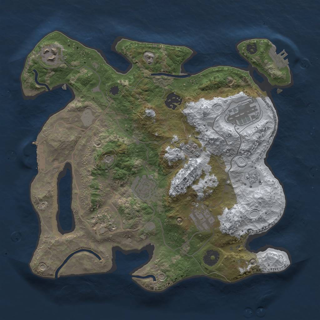 Rust Map: Procedural Map, Size: 3000, Seed: 630917466, 16 Monuments