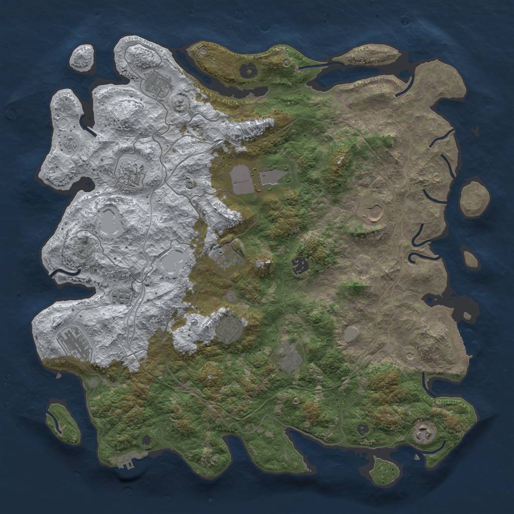 Rust Map: Procedural Map, Size: 4500, Seed: 23674901, 20 Monuments