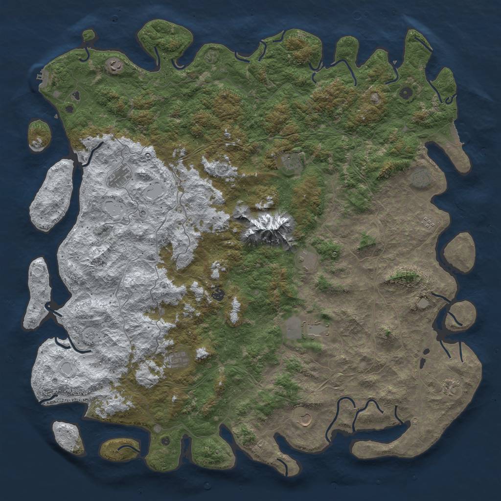 Rust Map: Procedural Map, Size: 6000, Seed: 66, 20 Monuments