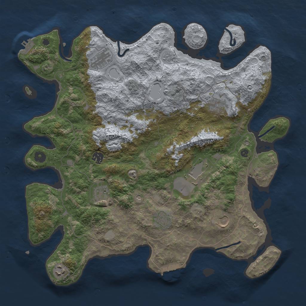 Rust Map: Procedural Map, Size: 4000, Seed: 36223388, 18 Monuments