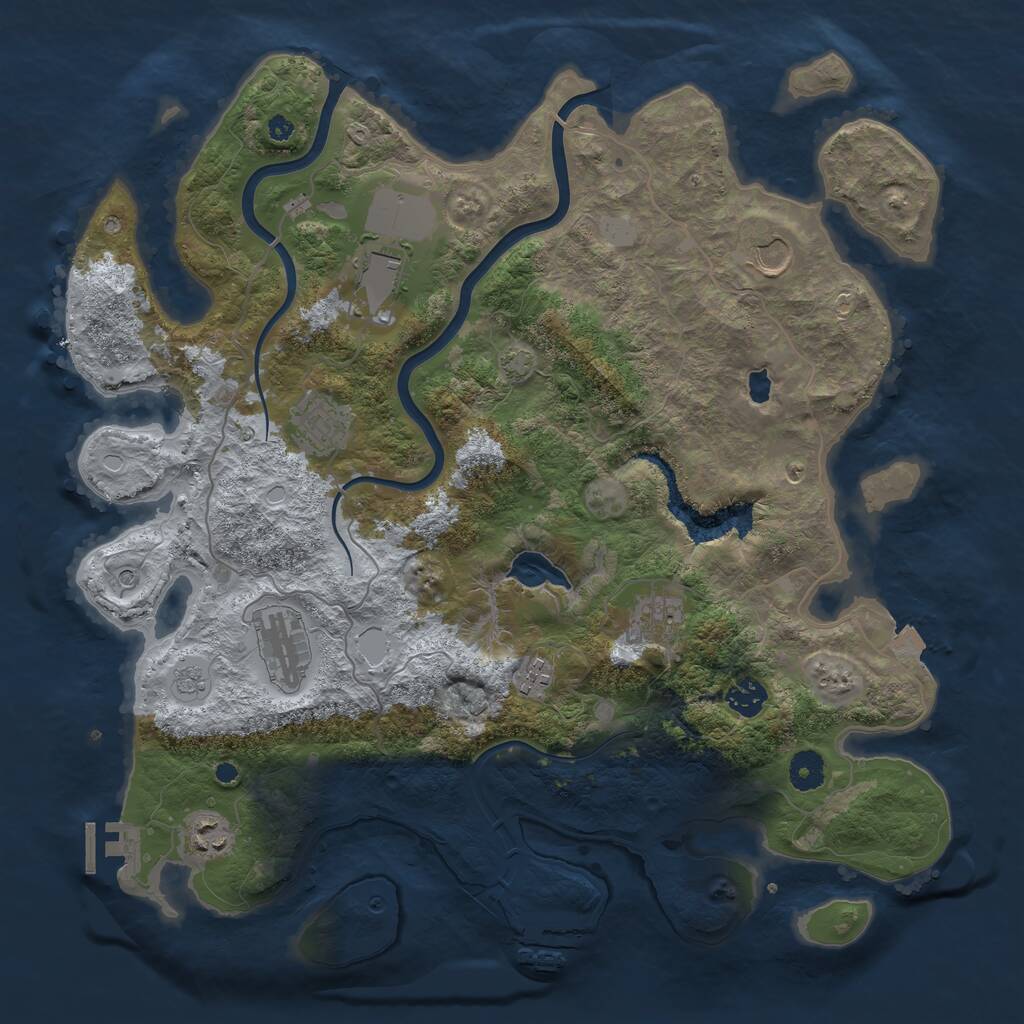 Rust Map: Procedural Map, Size: 4000, Seed: 220888, 14 Monuments