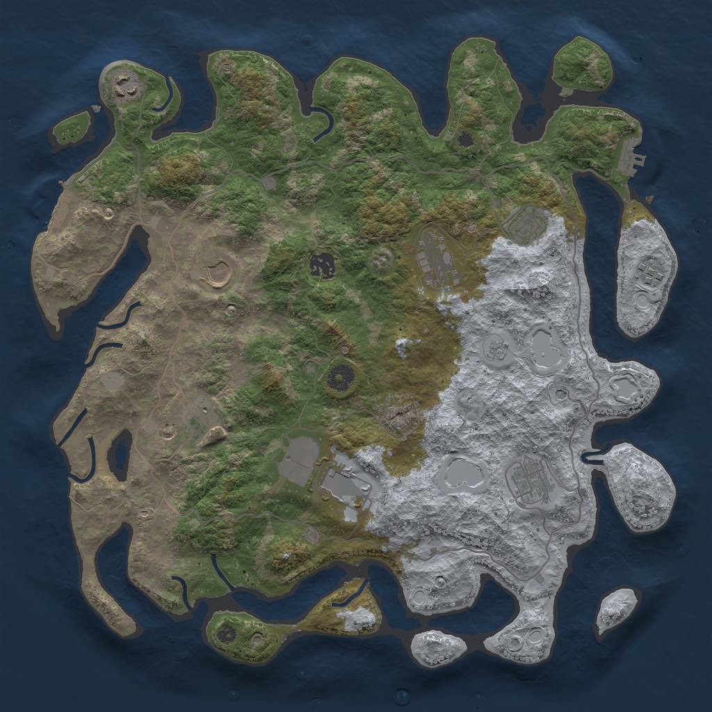 Rust Map: Procedural Map, Size: 4000, Seed: 2169, 18 Monuments