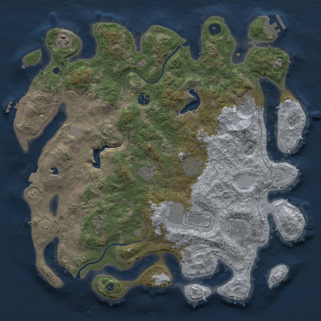 Rust Map: Procedural Map, Size: 4000, Seed: 2169, 15 Monuments