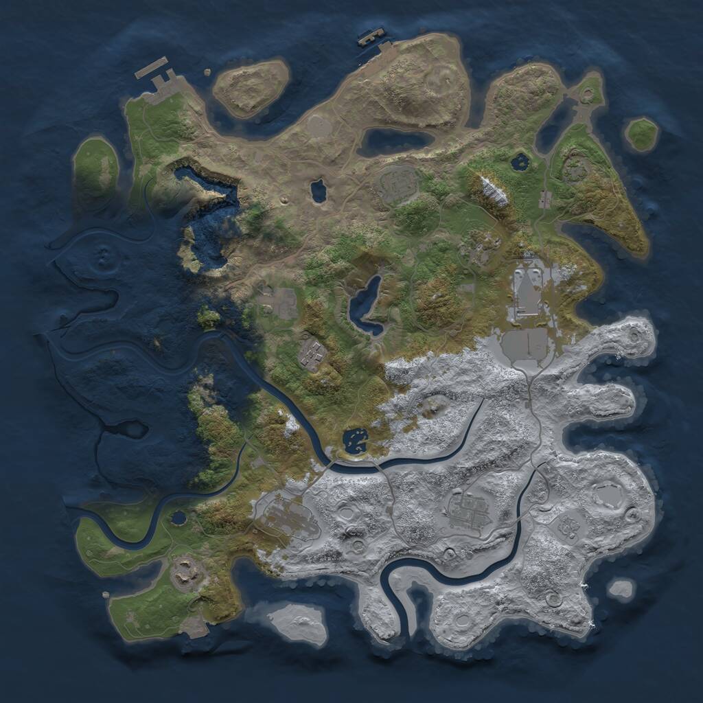 Rust Map: Procedural Map, Size: 4000, Seed: 1224533, 15 Monuments