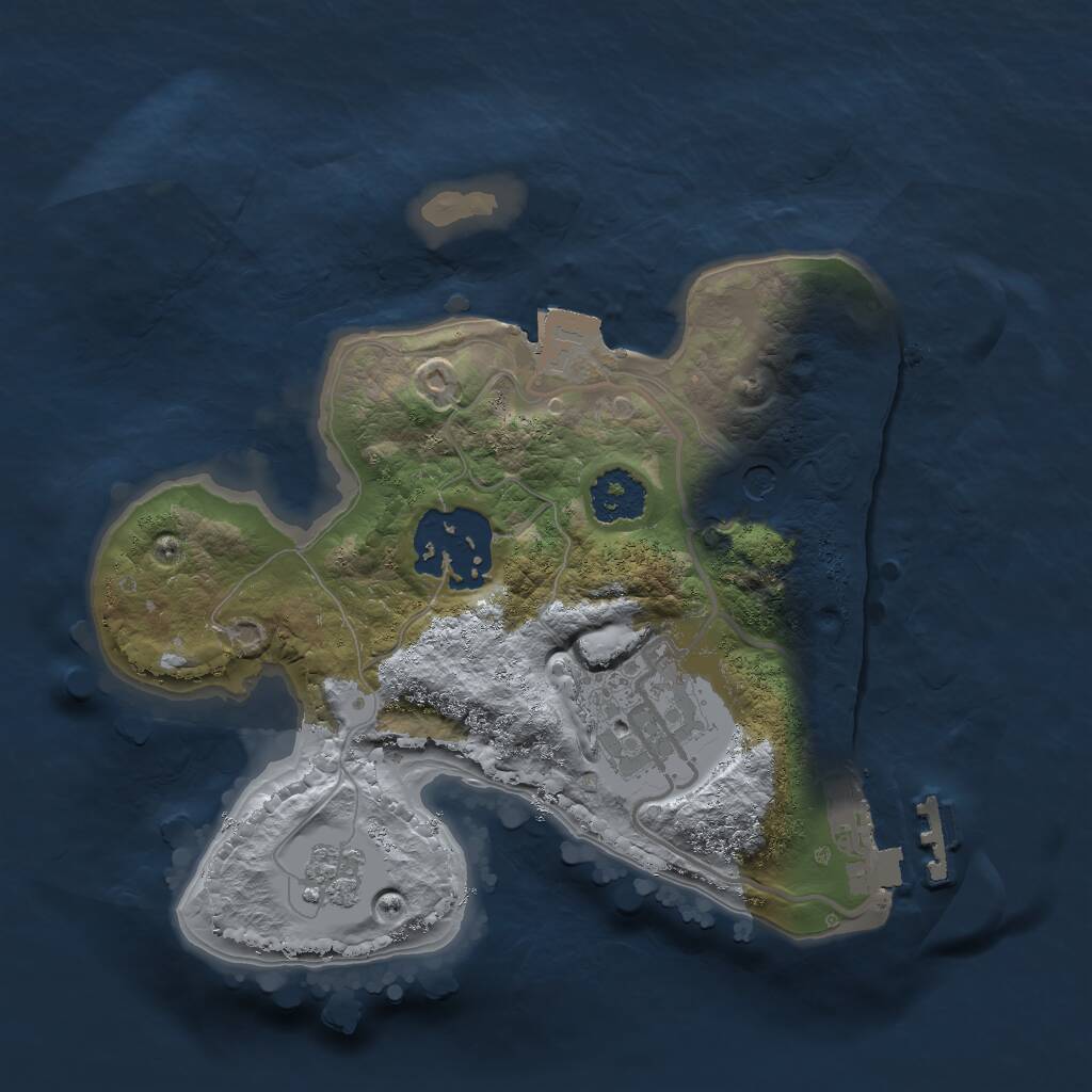 Rust Map: Procedural Map, Size: 2000, Seed: 200868, 6 Monuments