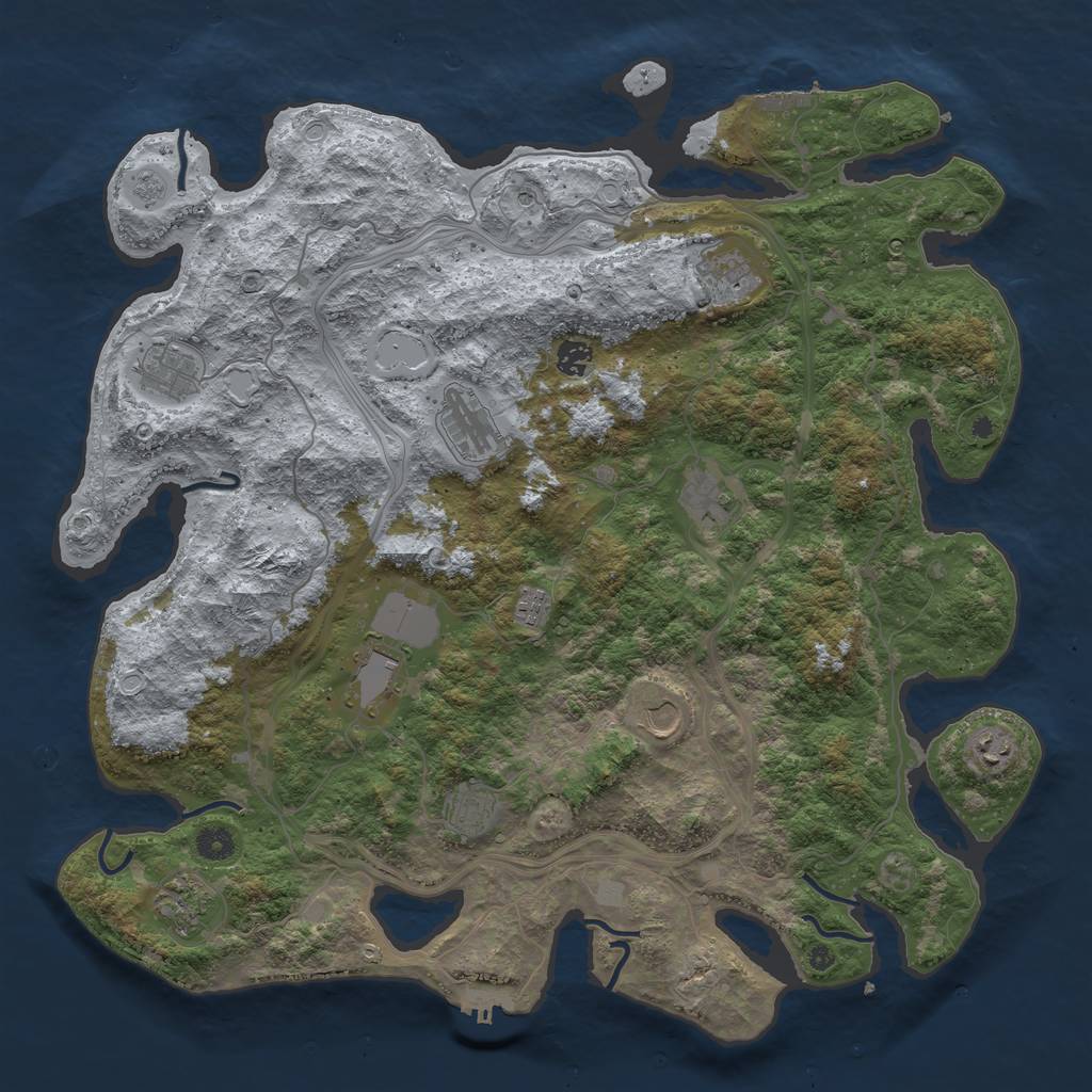 Rust Map: Procedural Map, Size: 4500, Seed: 6230591, 20 Monuments