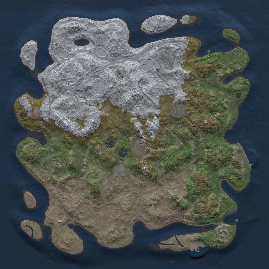 Rust Map: Procedural Map, Size: 4300, Seed: 133165465, 18 Monuments