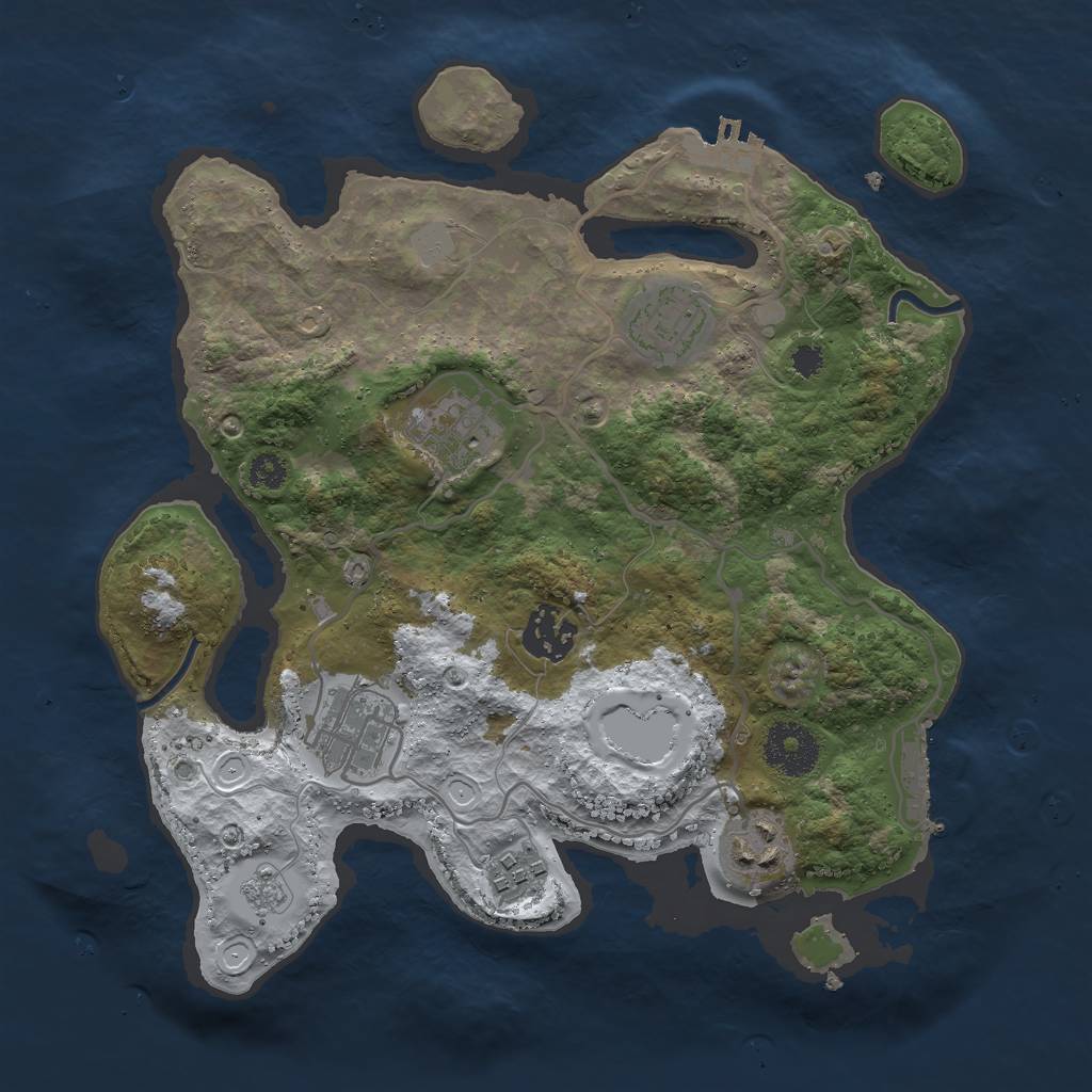 Rust Map: Procedural Map, Size: 3000, Seed: 5146875, 14 Monuments