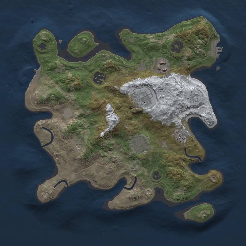 Rust Map: Procedural Map, Size: 3000, Seed: 83782, 14 Monuments