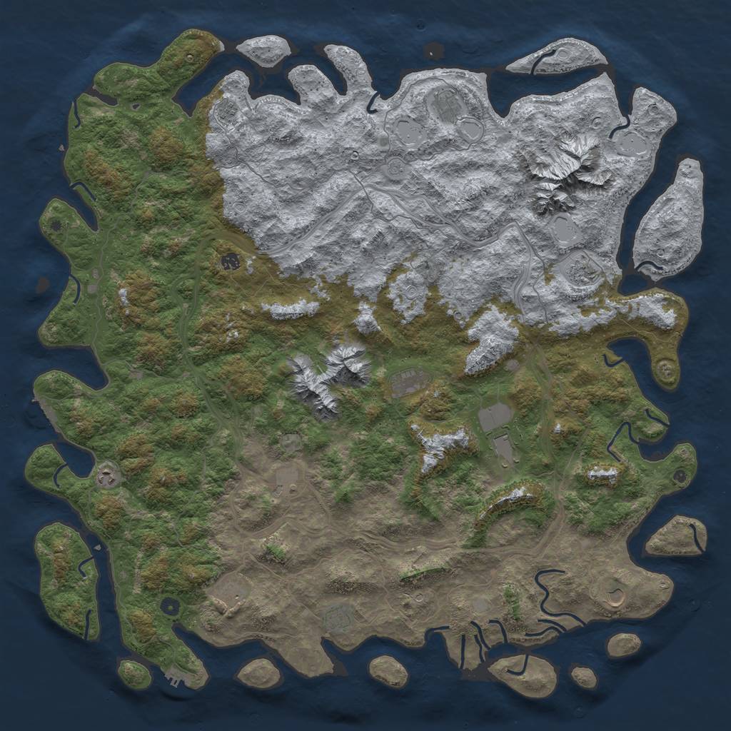 Rust Map: Procedural Map, Size: 6000, Seed: 382524235, 20 Monuments
