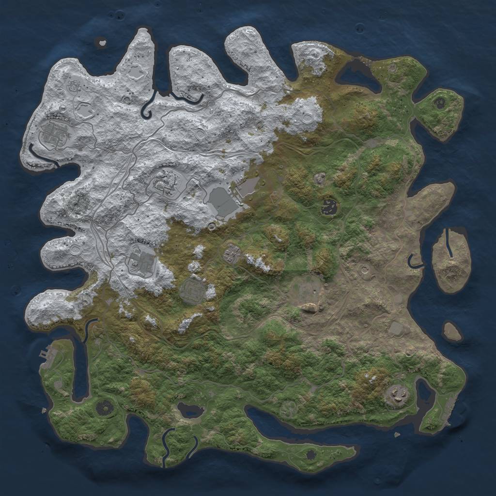 Rust Map: Procedural Map, Size: 4500, Seed: 4793727, 18 Monuments