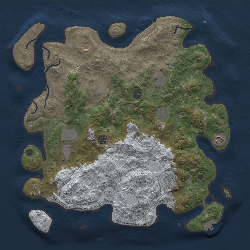 Rust Map: Procedural Map, Size: 4000, Seed: 1423, 17 Monuments