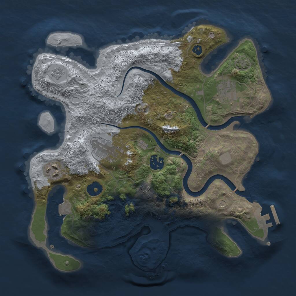 Rust Map: Procedural Map, Size: 3000, Seed: 759631491, 10 Monuments