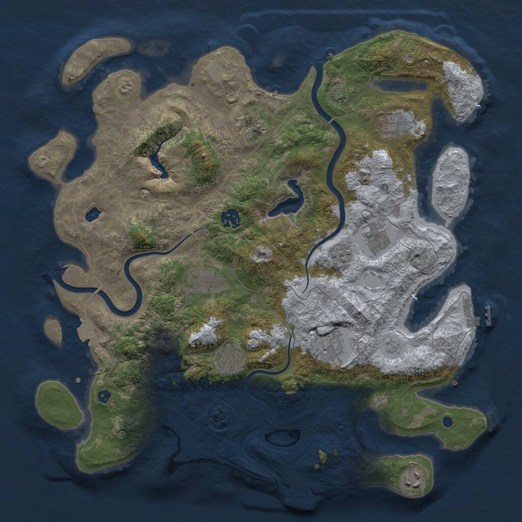 Rust Map: Procedural Map, Size: 4000, Seed: 519821453, 15 Monuments