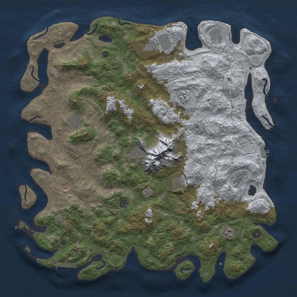 Rust Map: Procedural Map, Size: 5000, Seed: 106969, 20 Monuments