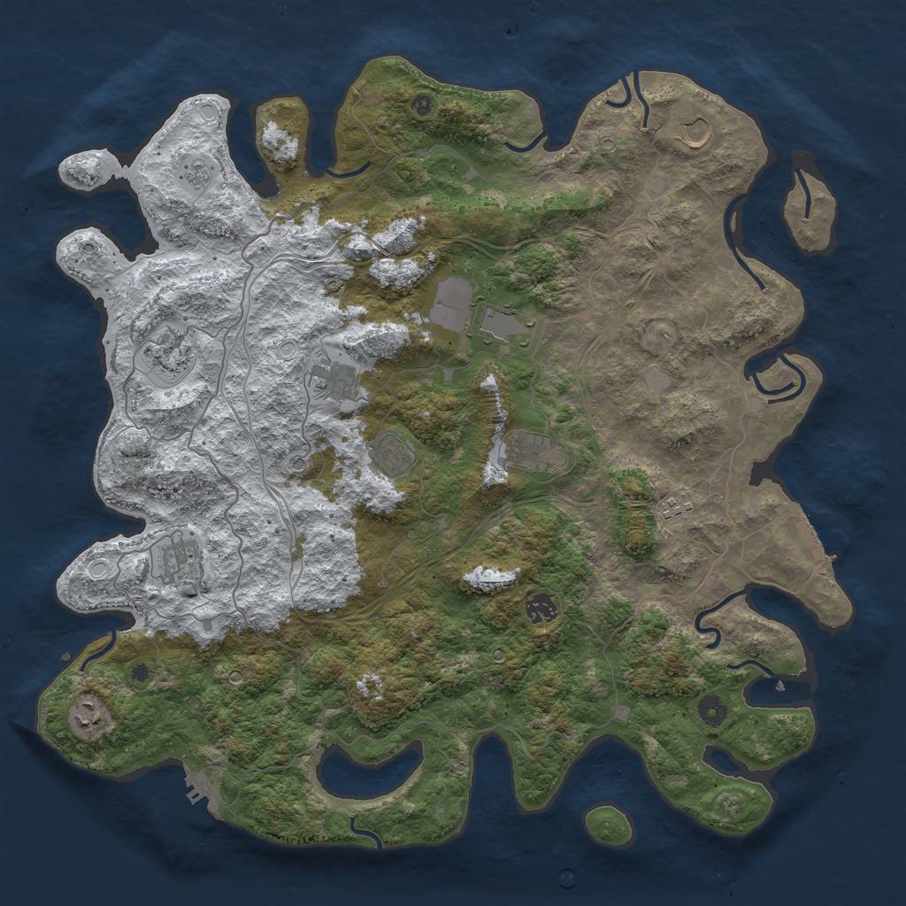 Rust Map: Procedural Map, Size: 4500, Seed: 1504500, 19 Monuments