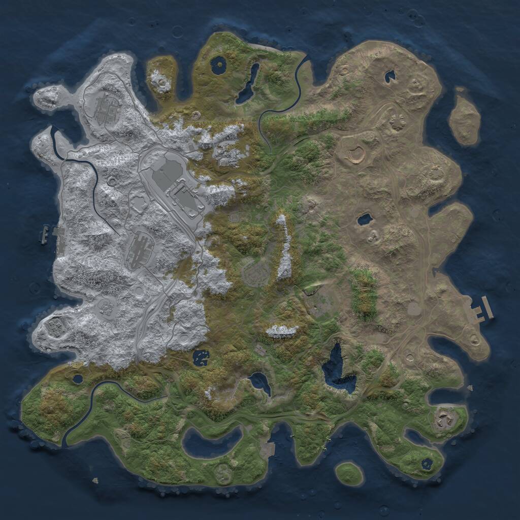 Rust Map: Procedural Map, Size: 4500, Seed: 1504500, 16 Monuments