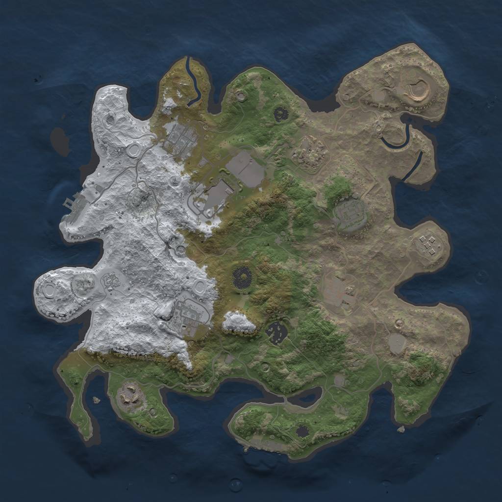 Rust Map: Procedural Map, Size: 3500, Seed: 71522, 19 Monuments