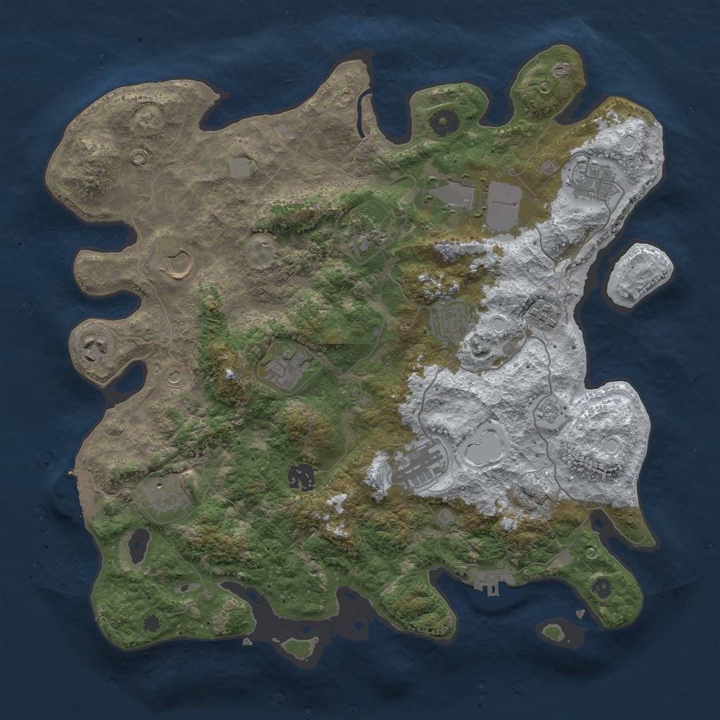 Rust Map: Procedural Map, Size: 3850, Seed: 122332323, 20 Monuments