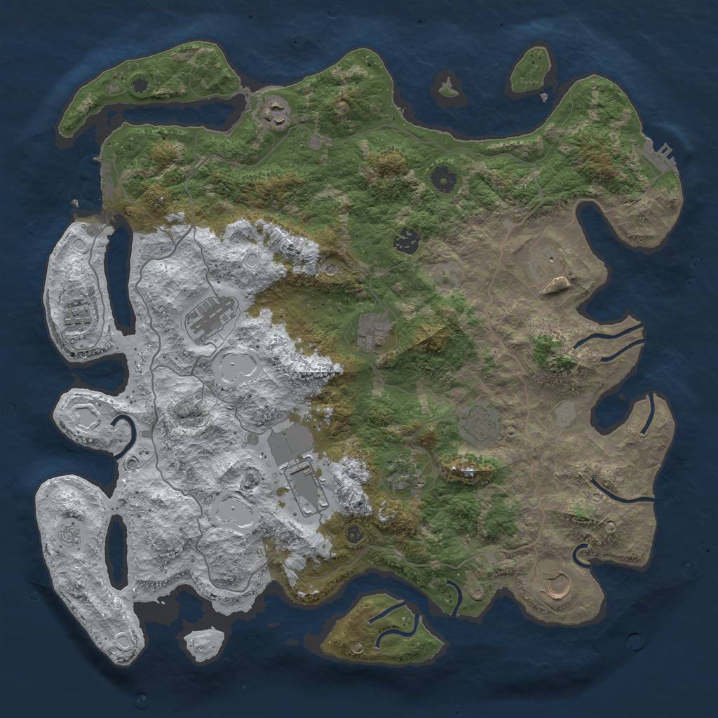 Rust Map: Procedural Map, Size: 4200, Seed: 6730, 19 Monuments