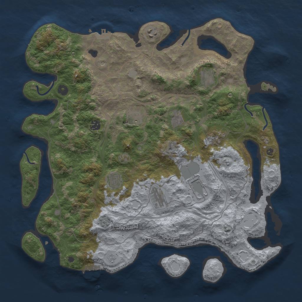 Rust Map: Procedural Map, Size: 4250, Seed: 59183097, 19 Monuments