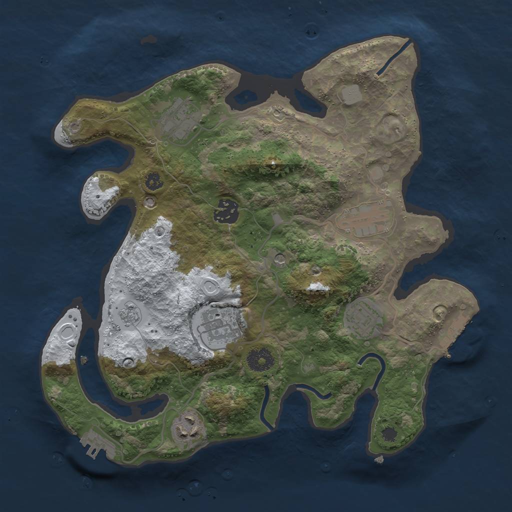 Rust Map: Procedural Map, Size: 3000, Seed: 1972550770, 15 Monuments